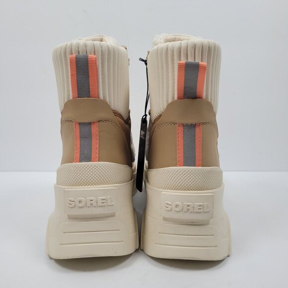 Sorel Brex Leather & Faux Shearling Women's Beige Cream Boots US Size 8 NWT - Picture 4 of 10